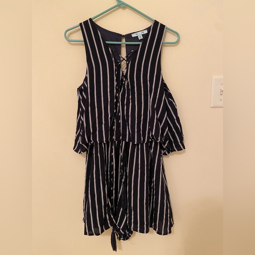 Navy Blue She+Sky boutique romper.
